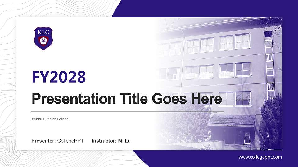 Kyushu Lutheran College Academic Presentation/Research Findings Report PPT Template16:9 ratio PPT effect preview image