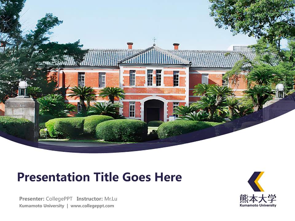 Kumamoto University Course/Courseware Creation PPT Template4:3 ratio PPT effect preview image5