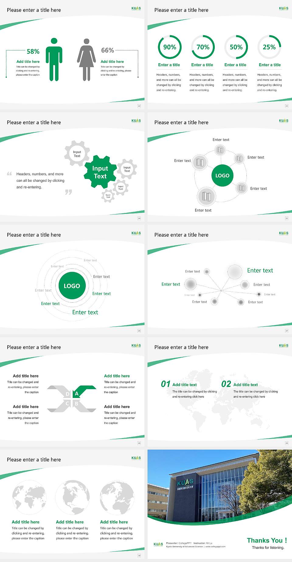 Kyoto University of Advanced Science Course/Courseware Creation PPT Template4:3 ratio PPT effect preview image4