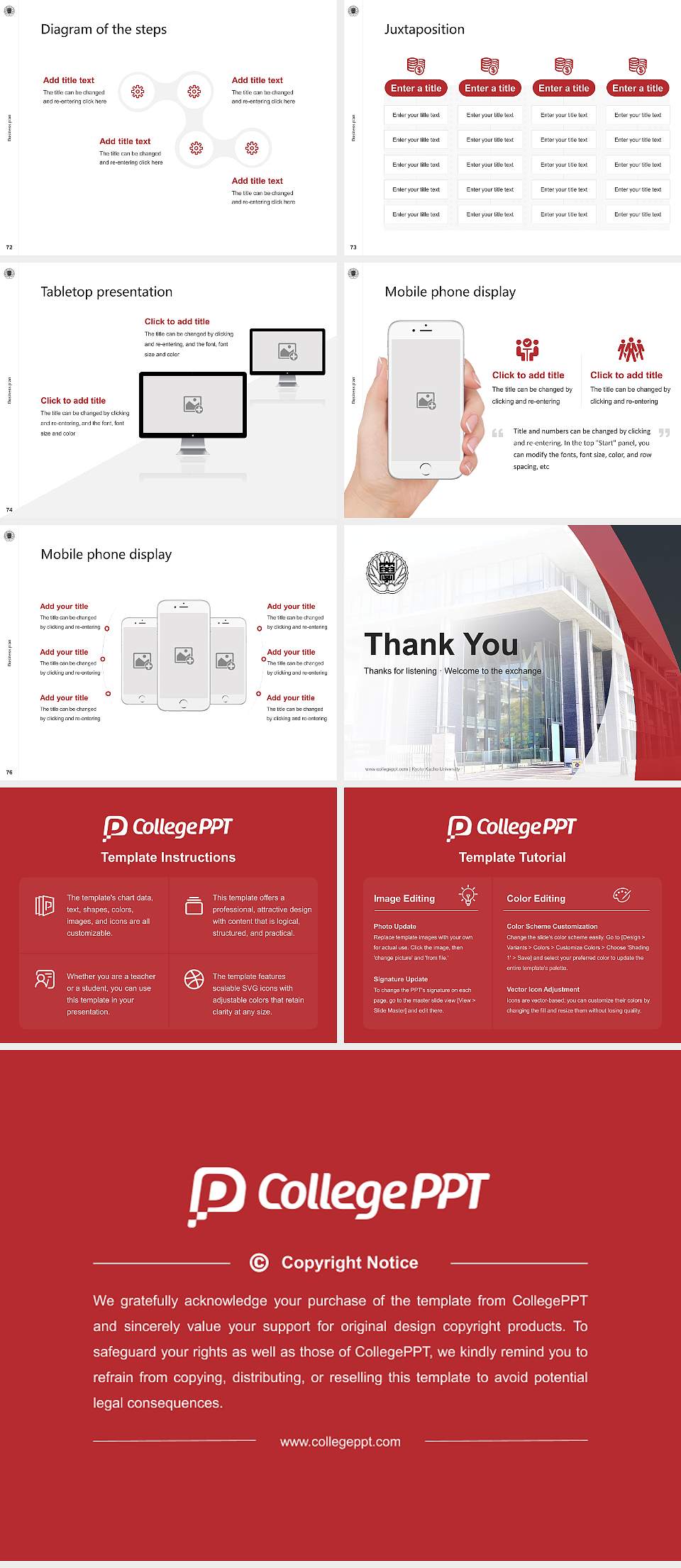 Kyoto Kacho University Competition/Entrepreneurship Contest PPT Template4:3 ratio PPT effect preview image9