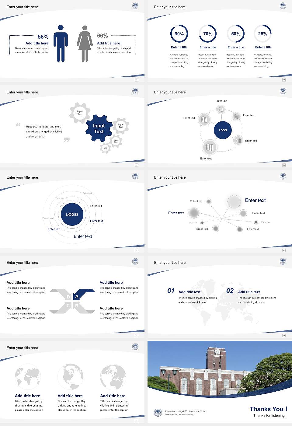 Kyoto University Course/Courseware Creation PPT Template16:9 ratio PPT effect preview image4