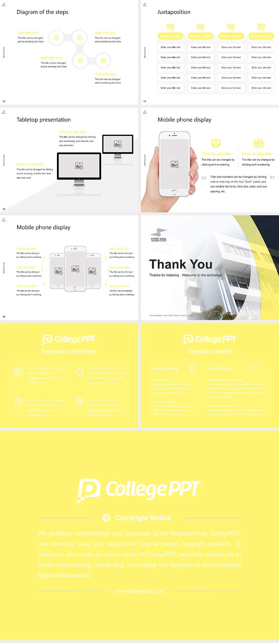 Kyoto Saga University of Arts Competition/Entrepreneurship Contest PPT Template4:3 ratio PPT effect preview image9
