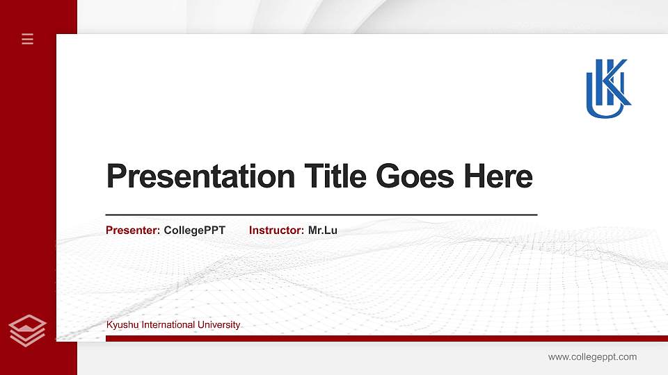 Kyushu International University Thesis Proposal/Graduation Defense PPT Template16:9 ratio PPT effect preview image