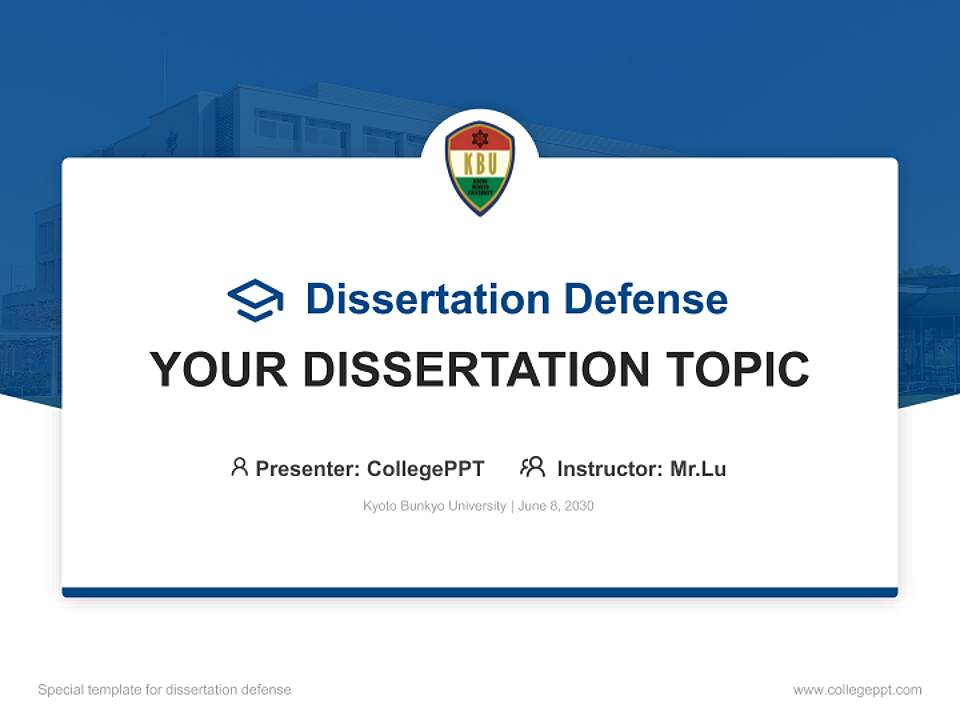Kyoto Bunkyo University Graduation Thesis Defense PPT Template4:3 ratio PPT effect preview image7