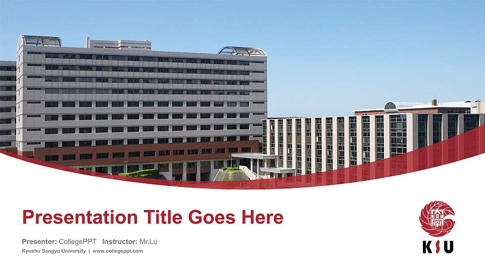 Kyushu Sangyo University Course/Courseware Creation PPT Template16:9 ratio PPT effect preview image