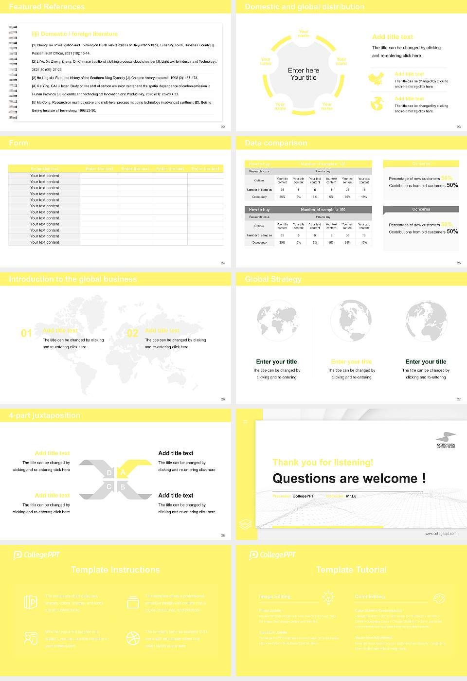 Kyoto Saga University of Arts Thesis Proposal/Graduation Defense PPT Template16:9 ratio PPT effect preview image4