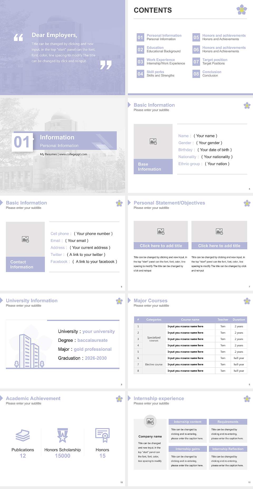 Kushiro Public University of Economics Resume PPT Template4:3 ratio PPT effect preview image2