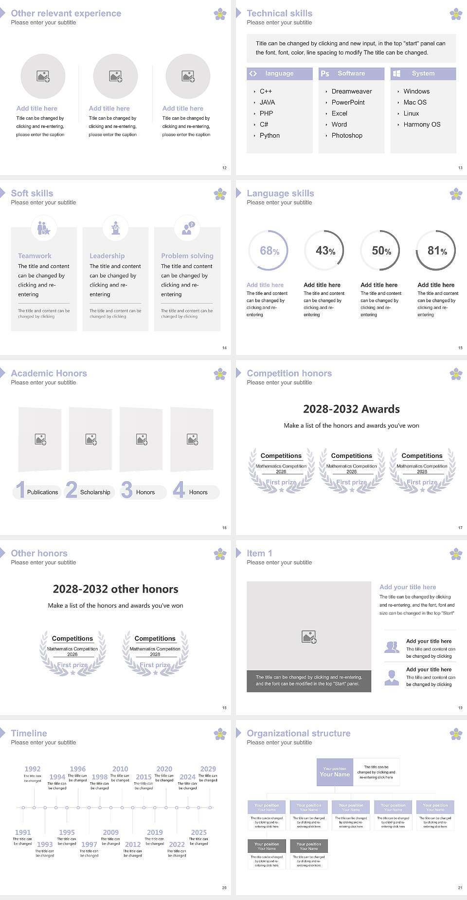 Kushiro Public University of Economics Resume PPT Template4:3 ratio PPT effect preview image3