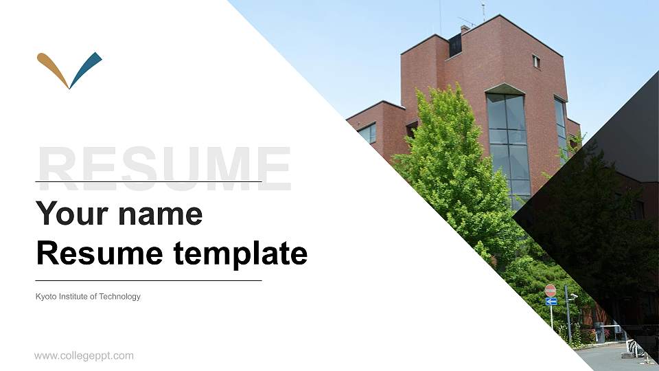 Kyoto Institute of Technology Resume PPT Template16:9 ratio PPT effect preview image