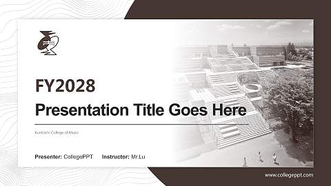 Kunitachi College of Music Academic Presentation/Research Findings Report PPT Template