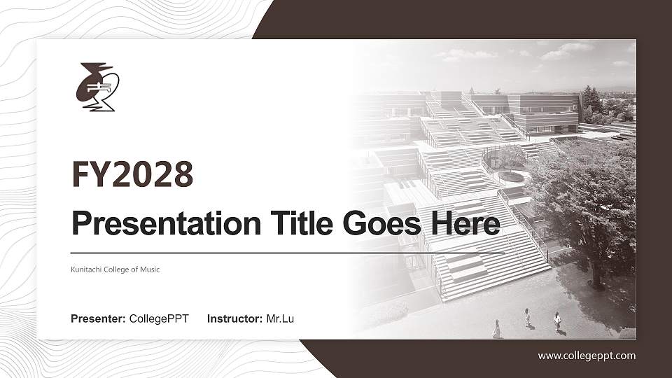 Kunitachi College of Music Academic Presentation/Research Findings Report PPT Template16:9 ratio PPT effect preview image