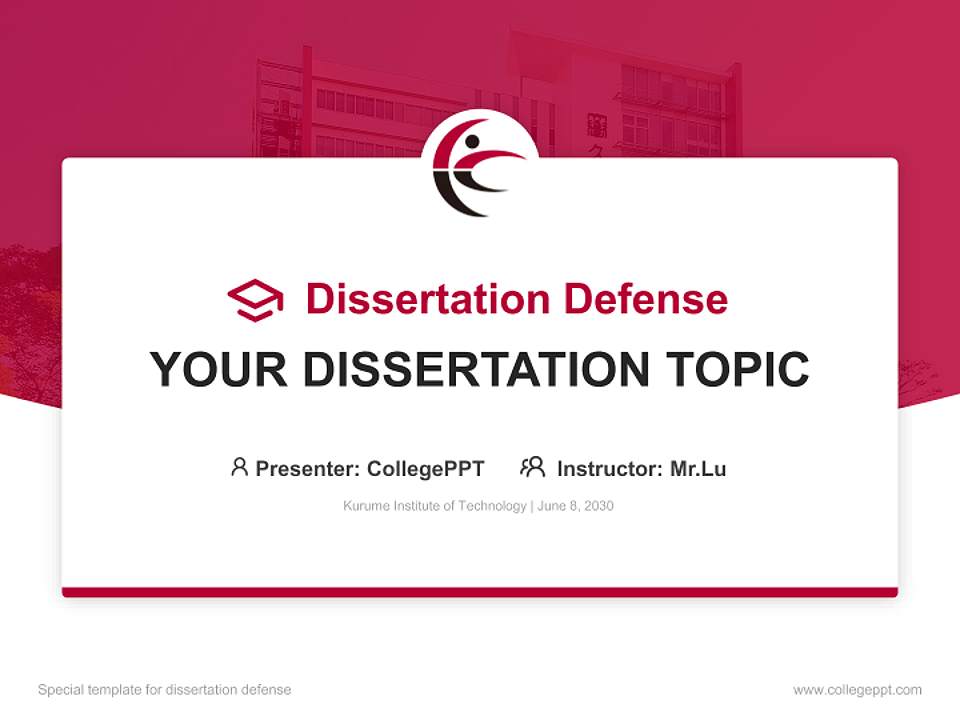 Kurume Institute of Technology Graduation Thesis Defense PPT Template4:3 ratio PPT effect preview image7