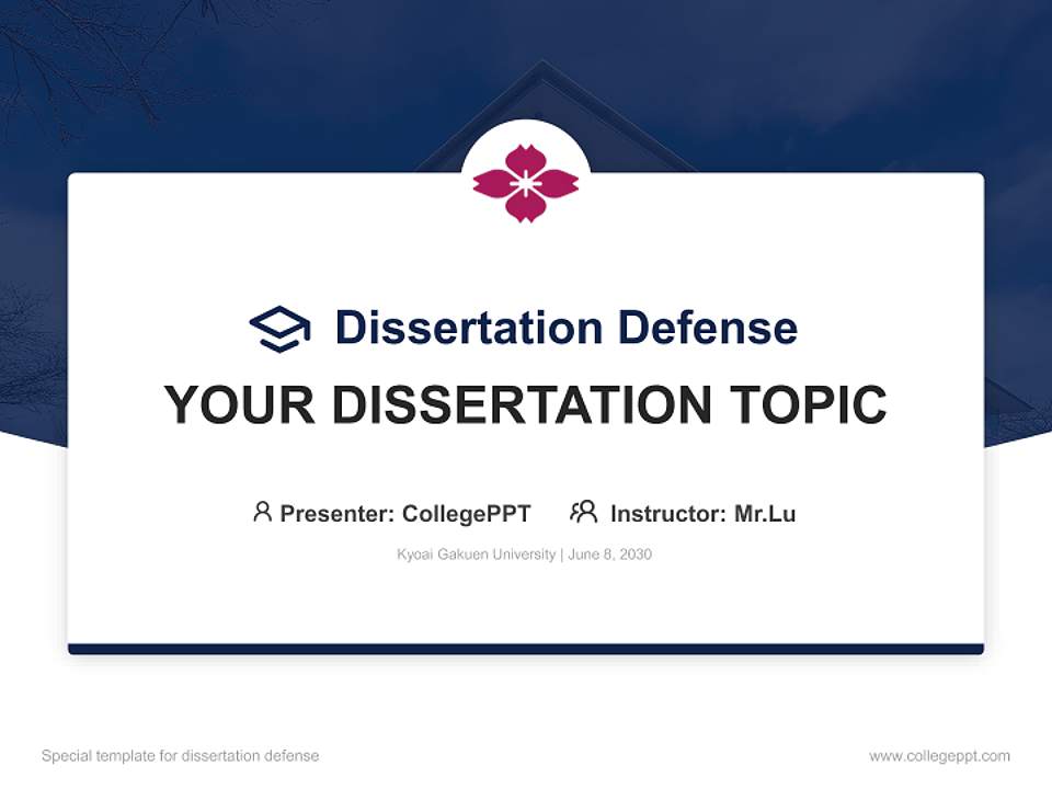 Kyoai Gakuen University Graduation Thesis Defense PPT Template4:3 ratio PPT effect preview image7