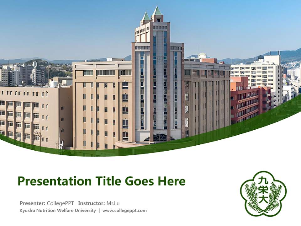 Kyushu Nutrition Welfare University Course/Courseware Creation PPT Template4:3 ratio PPT effect preview image5