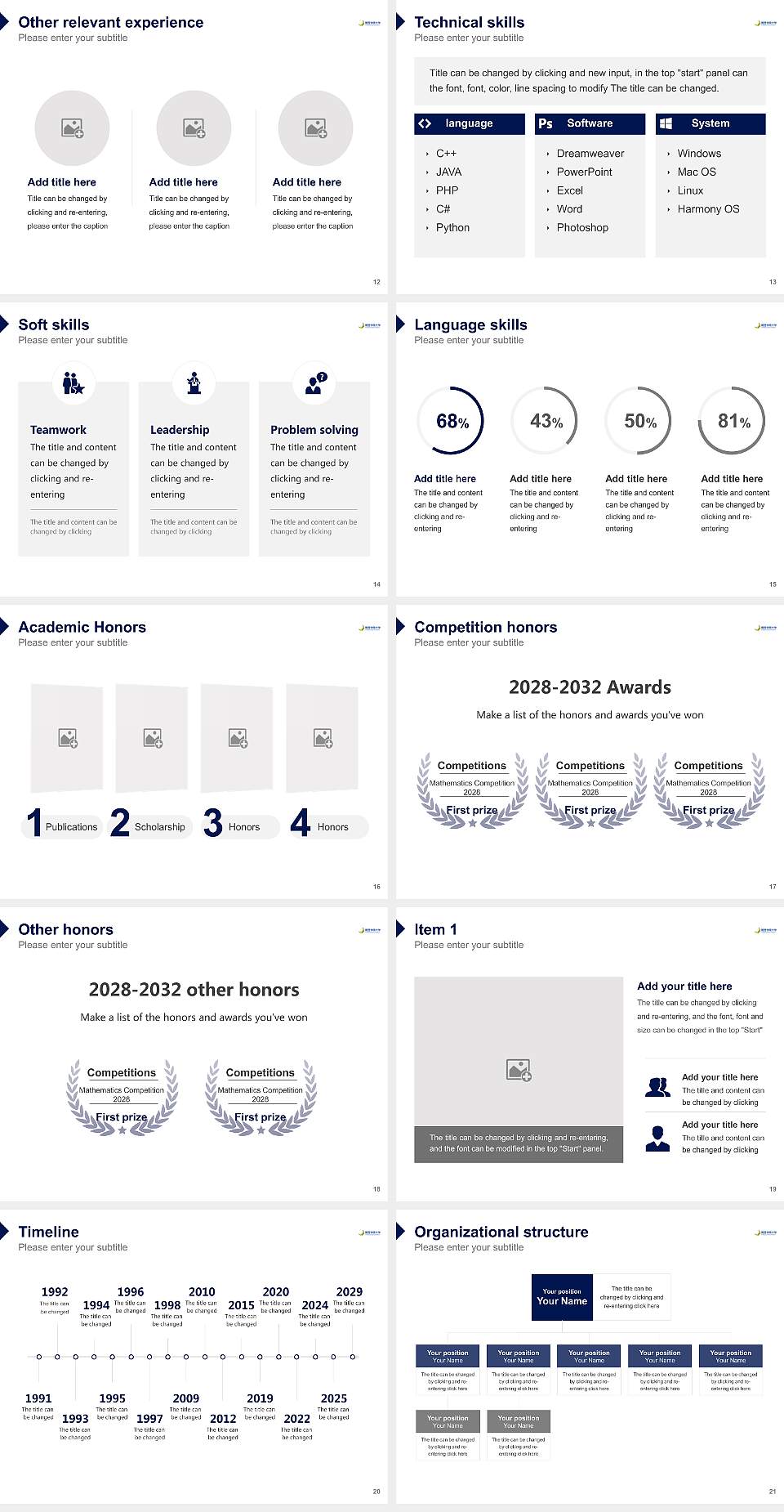 Kwansei Gakuin University Resume PPT Template4:3 ratio PPT effect preview image3