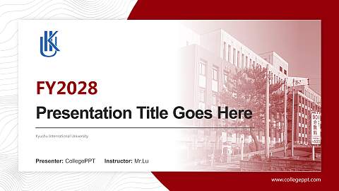 Kyushu International University Academic Presentation/Research Findings Report PPT Template