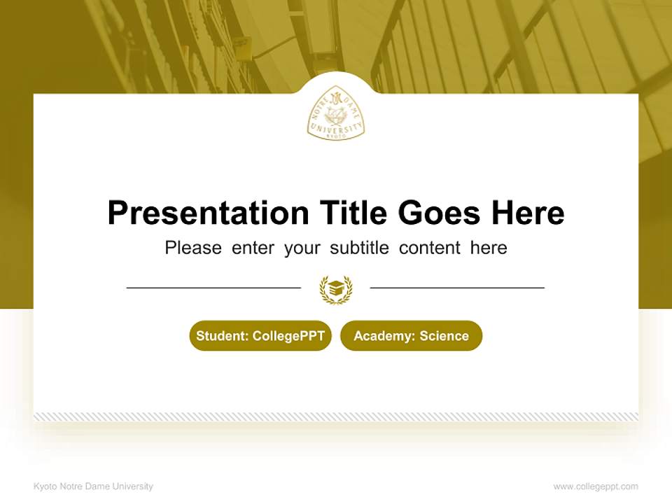 Kyoto Notre Dame University National Scholarship Defense PPT Template4:3 ratio PPT effect preview image4