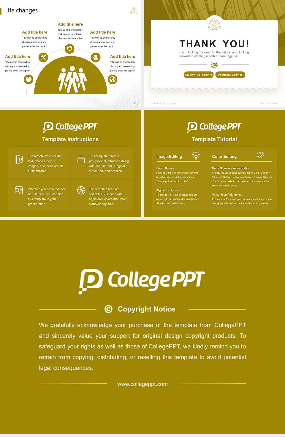 Kyoto Notre Dame University National Scholarship Defense PPT Template4:3 ratio PPT effect preview image4