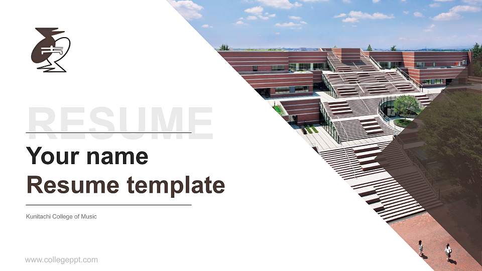 Kunitachi College of Music Resume PPT Template16:9 ratio PPT effect preview image