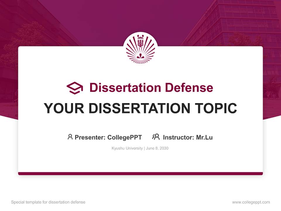 Kyushu University Graduation Thesis Defense PPT Template4:3 ratio PPT effect preview image7