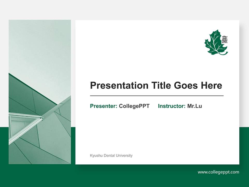 Kyushu Dental University General Purpose PPT Template4:3 ratio PPT effect preview image6