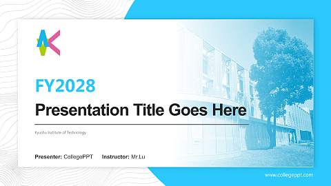 Kyushu Institute of Technology Academic Presentation/Research Findings Report PPT Template