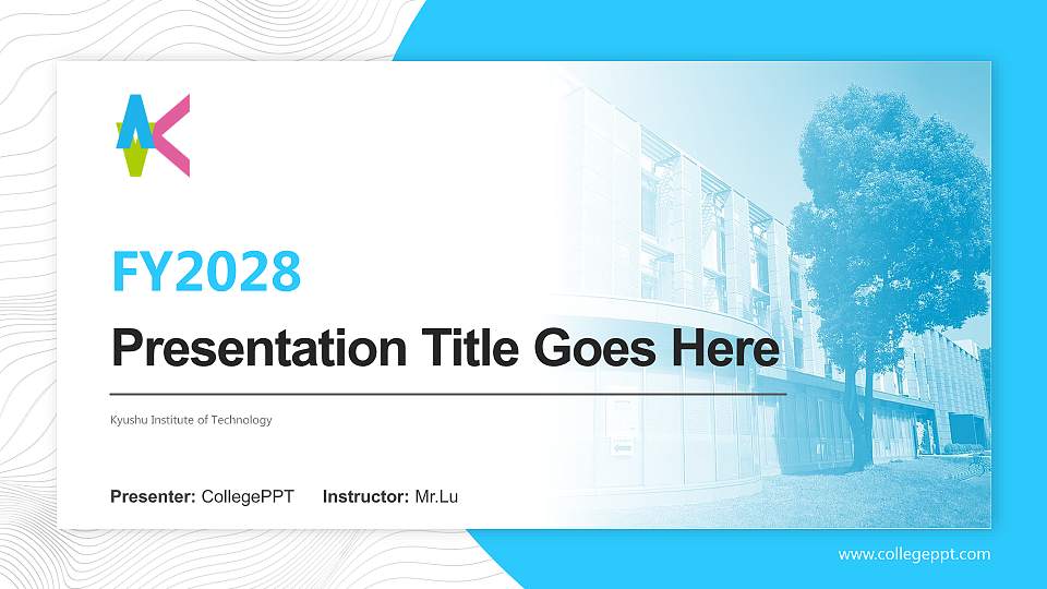 Kyushu Institute of Technology Academic Presentation/Research Findings Report PPT Template16:9 ratio PPT effect preview image