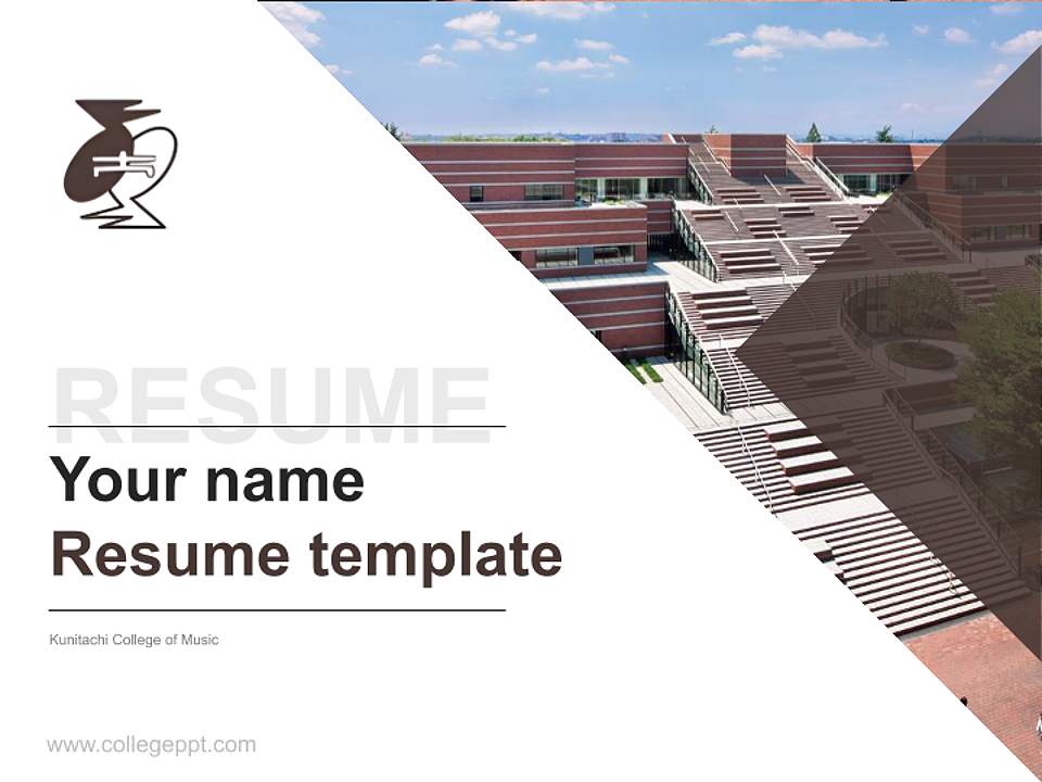 Kunitachi College of Music Resume PPT Template4:3 ratio PPT effect preview image5
