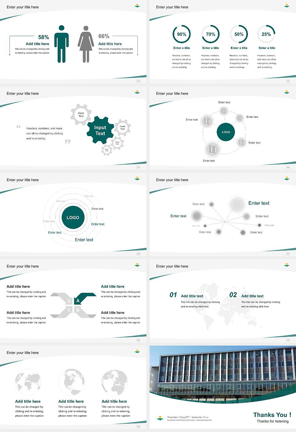 Kumamoto Health Science University Course/Courseware Creation PPT Template16:9 ratio PPT effect preview image4