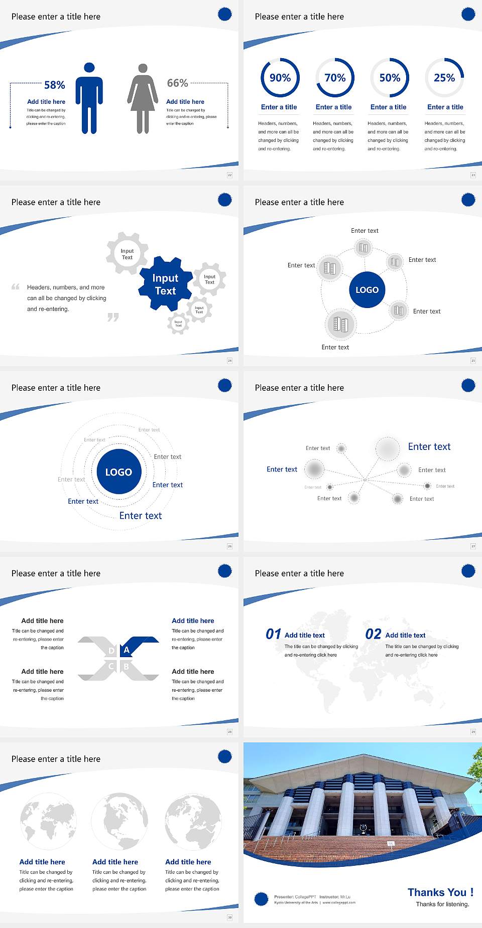 Kyoto University of the Arts Course/Courseware Creation PPT Template4:3 ratio PPT effect preview image4