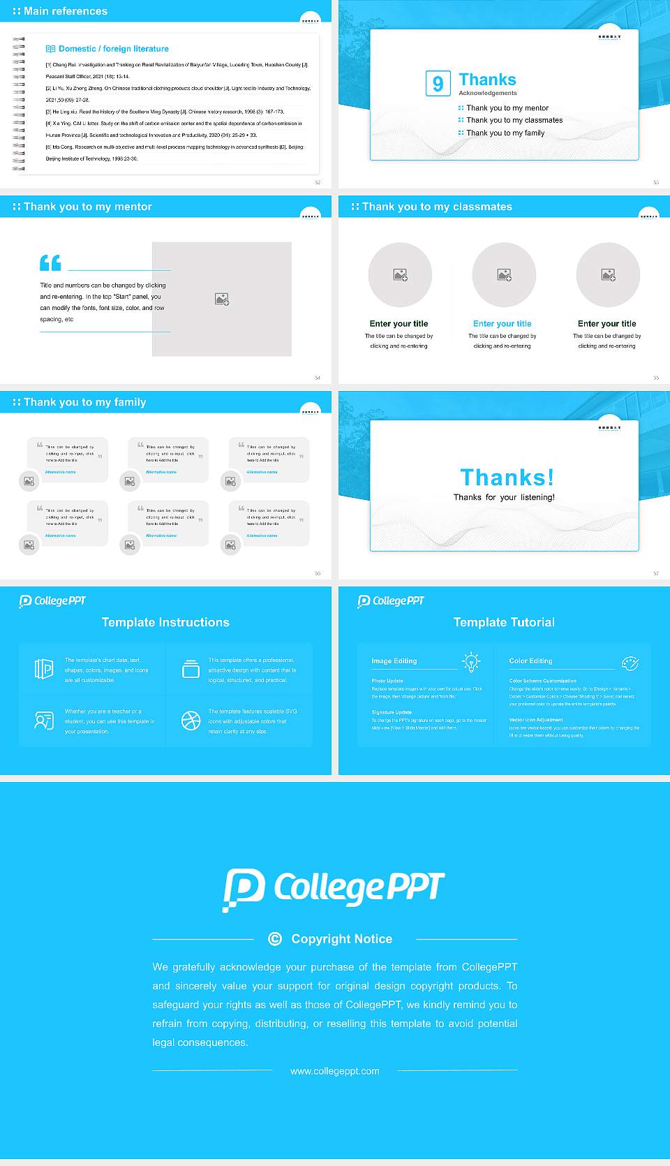 Kyoto Seika University Graduation Thesis Defense PPT Template16:9 ratio PPT effect preview image7