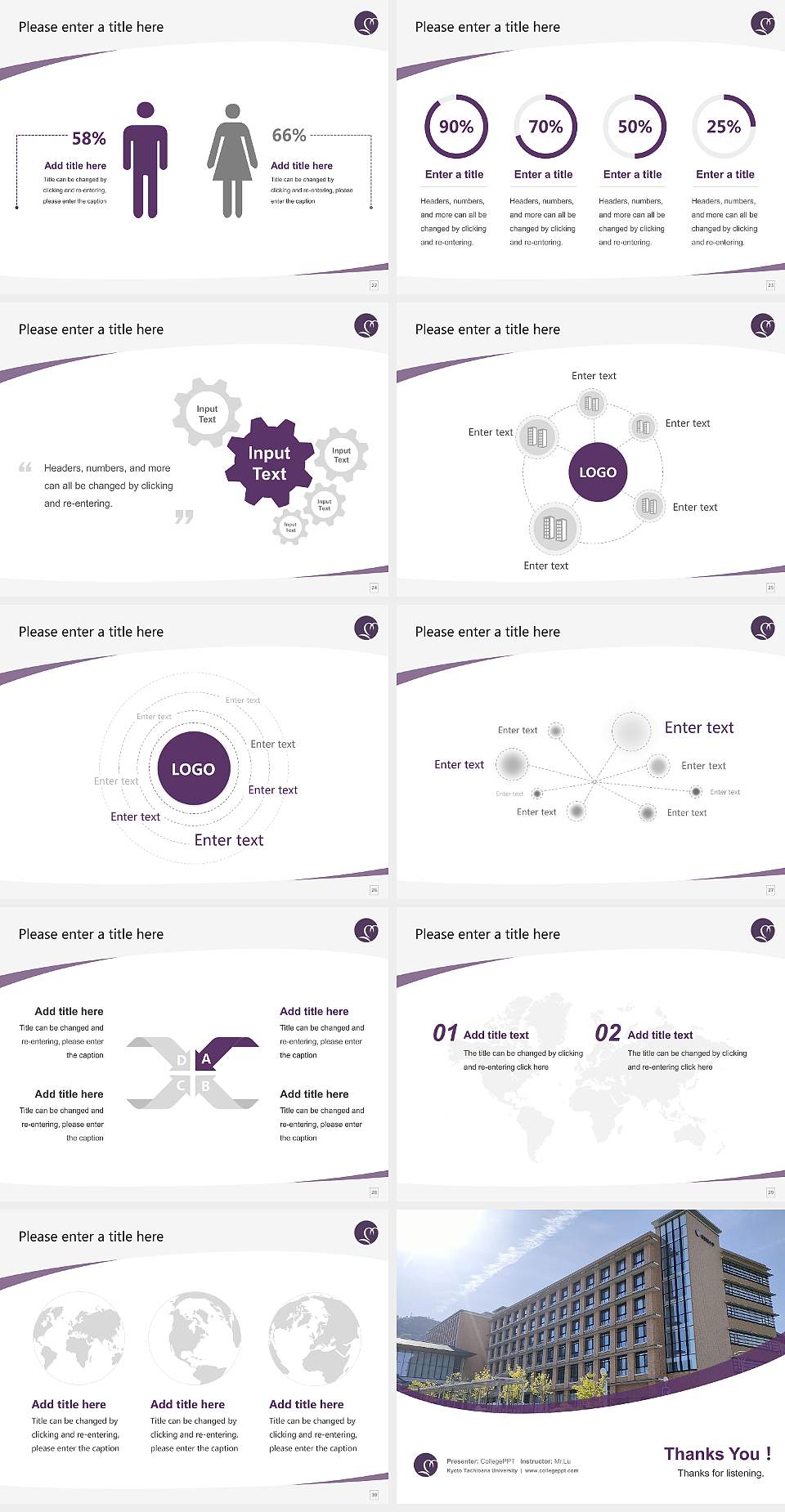 Kyoto Tachibana University Course/Courseware Creation PPT Template4:3 ratio PPT effect preview image4