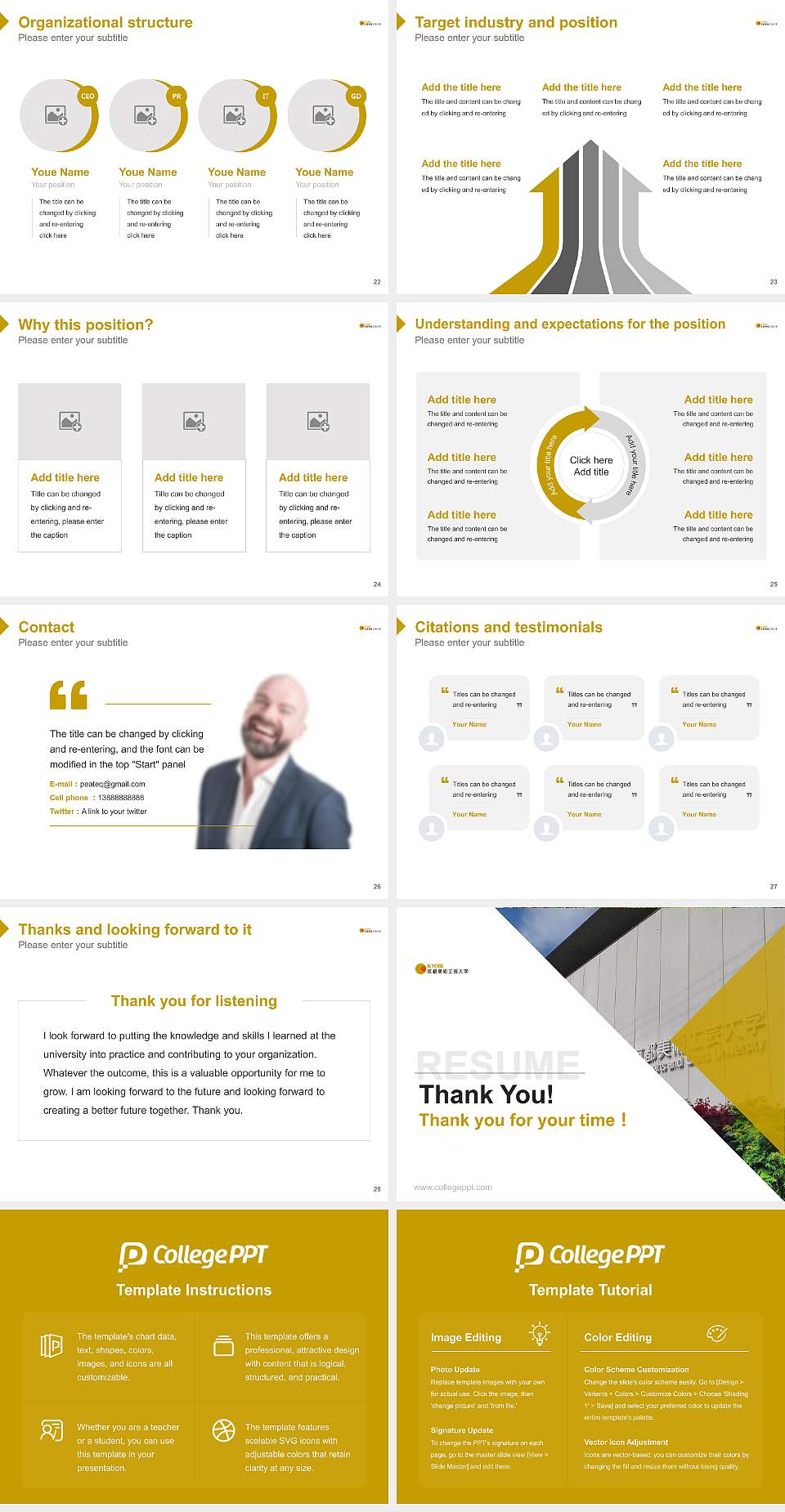 Kyoto Arts and Crafts University Resume PPT Template4:3 ratio PPT effect preview image4