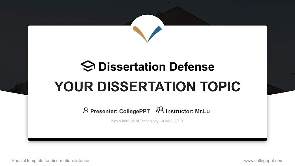 Kyoto Institute of Technology Graduation Thesis Defense PPT Template16:9 ratio PPT effect preview image