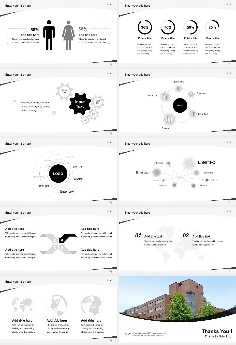 Kyoto Institute of Technology Course/Courseware Creation PPT Template16:9 ratio PPT effect preview image4
