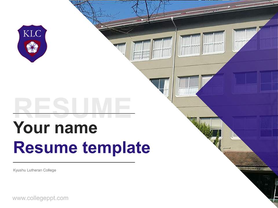 Kyushu Lutheran College Resume PPT Template4:3 ratio PPT effect preview image5