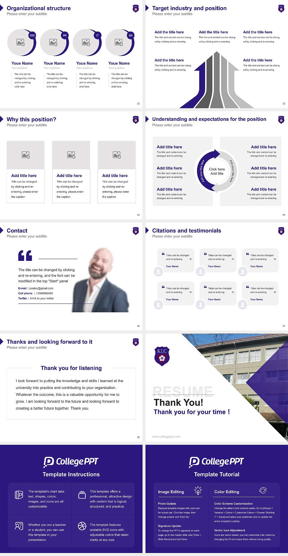 Kyushu Lutheran College Resume PPT Template4:3 ratio PPT effect preview image4