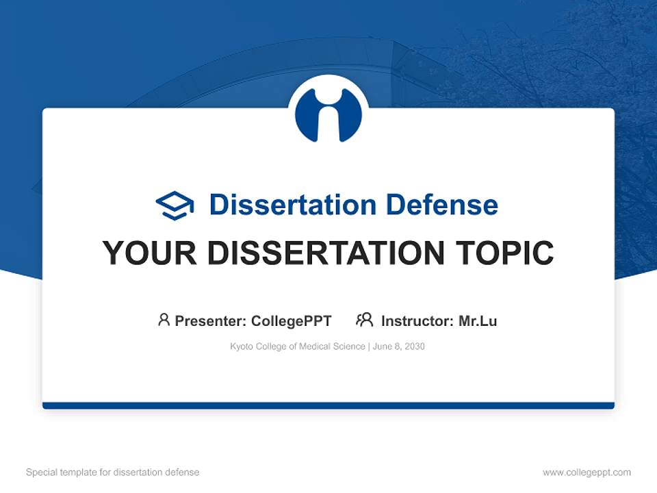 Kyoto College of Medical Science Graduation Thesis Defense PPT Template4:3 ratio PPT effect preview image7
