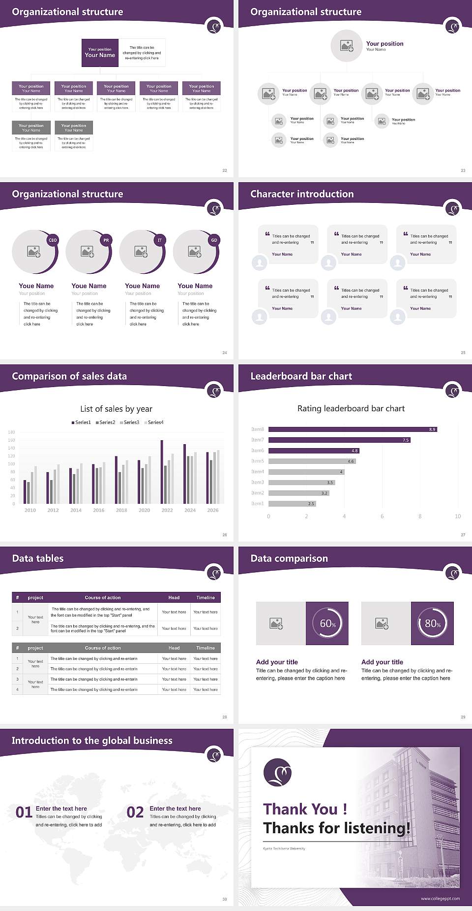 Kyoto Tachibana University Academic Presentation/Research Findings Report PPT Template4:3 ratio PPT effect preview image4