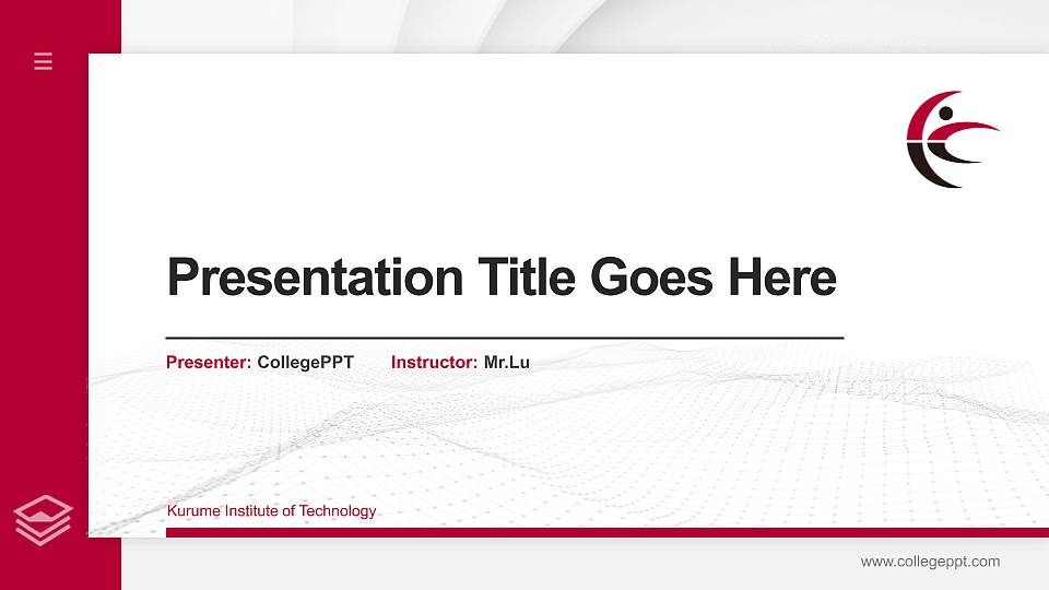 Kurume Institute of Technology Thesis Proposal/Graduation Defense PPT Template16:9 ratio PPT effect preview image