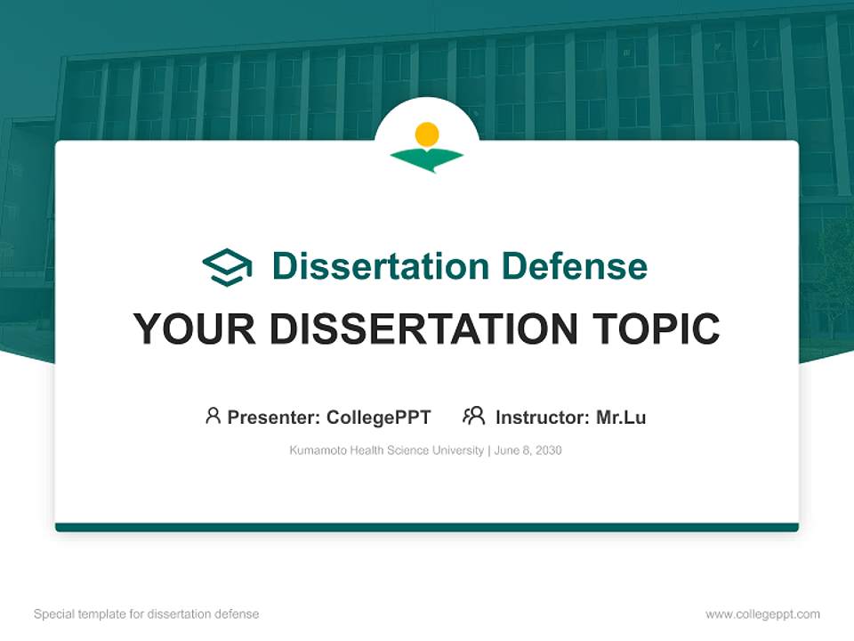 Kumamoto Health Science University Graduation Thesis Defense PPT Template4:3 ratio PPT effect preview image7