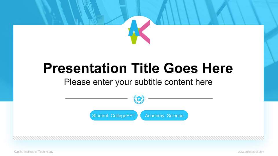 Kyushu Institute of Technology National Scholarship Defense PPT Template16:9 ratio PPT effect preview image