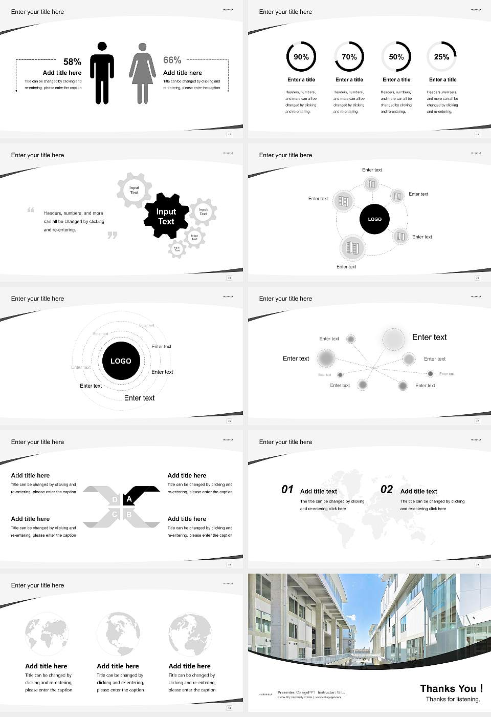 Kyoto City University of Arts Course/Courseware Creation PPT Template16:9 ratio PPT effect preview image4