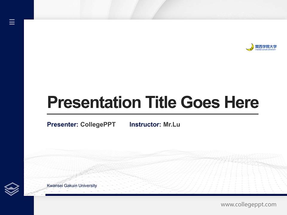 Kwansei Gakuin University Thesis Proposal/Graduation Defense PPT Template4:3 ratio PPT effect preview image5