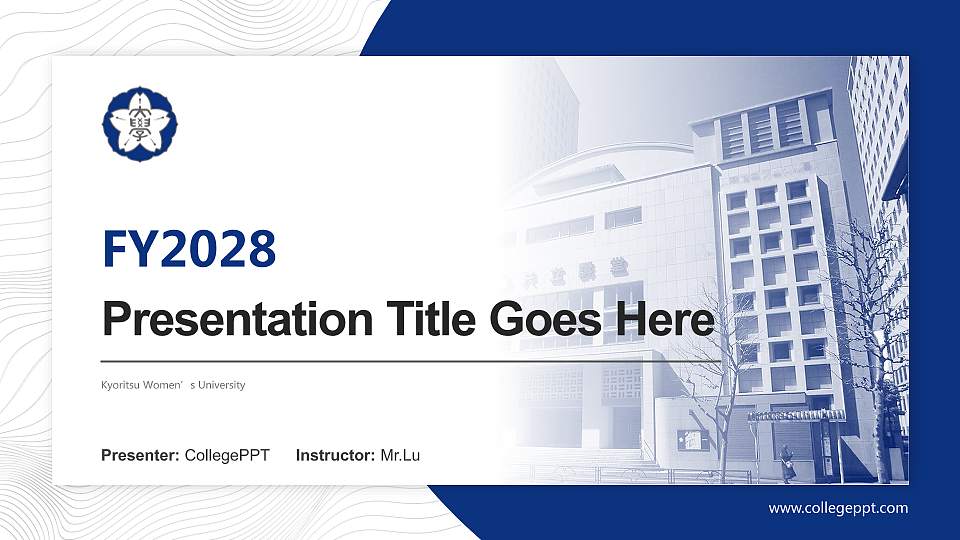 Kyoritsu Women’s University Academic Presentation/Research Findings Report PPT Template16:9 ratio PPT effect preview image