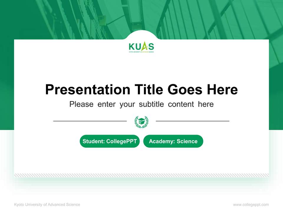 Kyoto University of Advanced Science National Scholarship Defense PPT Template4:3 ratio PPT effect preview image4