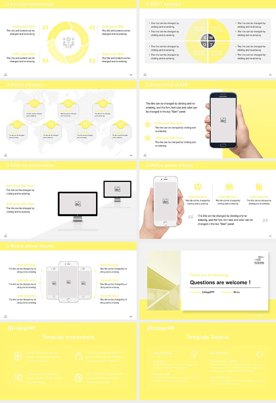 Kyoto Saga University of Arts General Purpose PPT Template16:9 ratio PPT effect preview image5