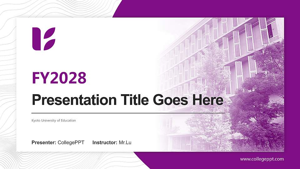Kyoto University of Education Academic Presentation/Research Findings Report PPT Template16:9 ratio PPT effect preview image