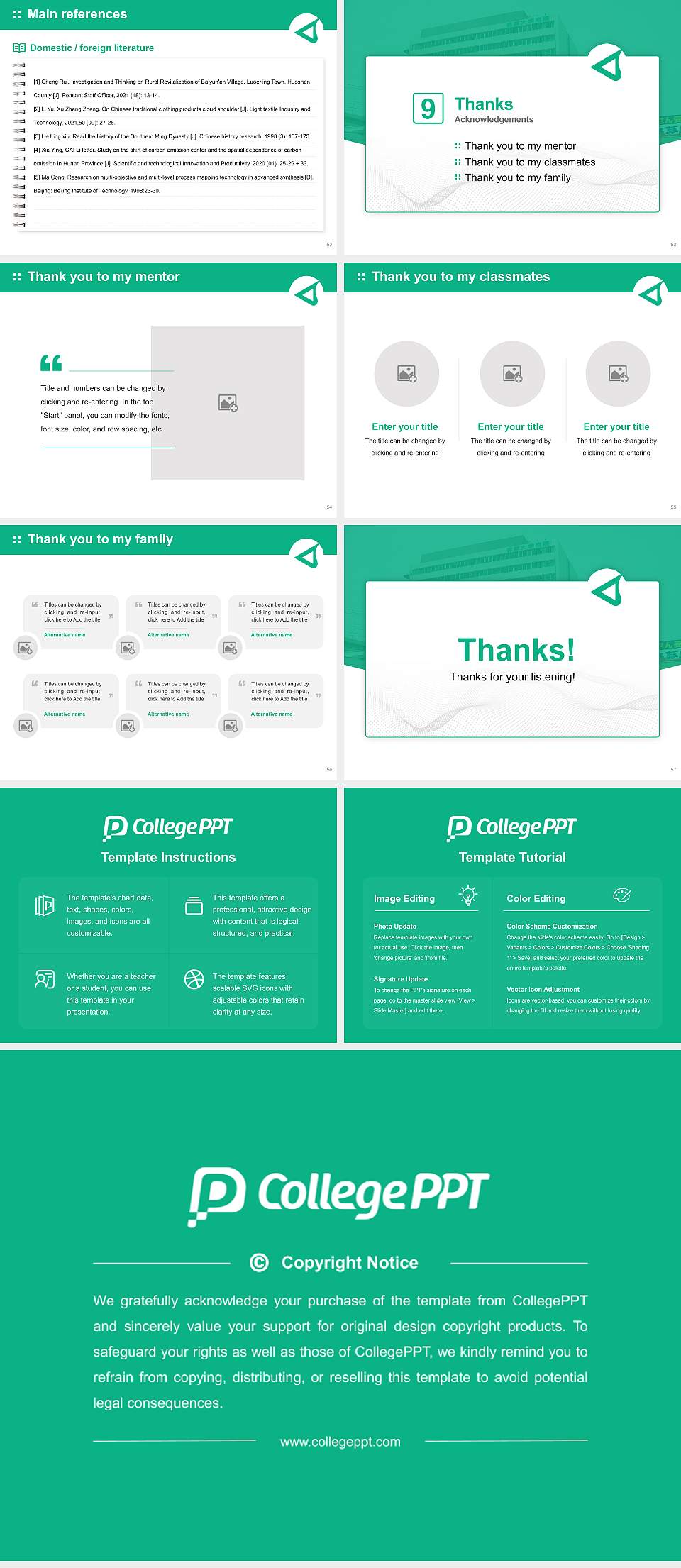 Kyorin University Graduation Thesis Defense PPT Template4:3 ratio PPT effect preview image7