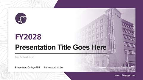 Kyoto Tachibana University Academic Presentation/Research Findings Report PPT Template